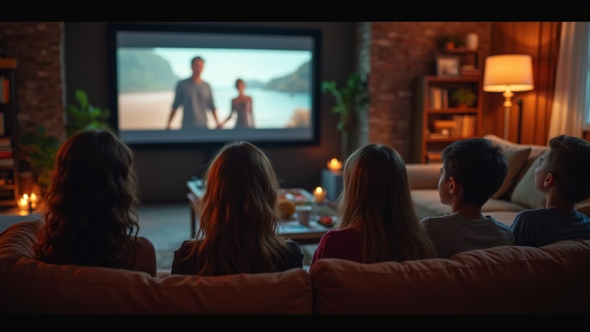 Groep mensen die een documentaire kijkt in een gezellige omgeving