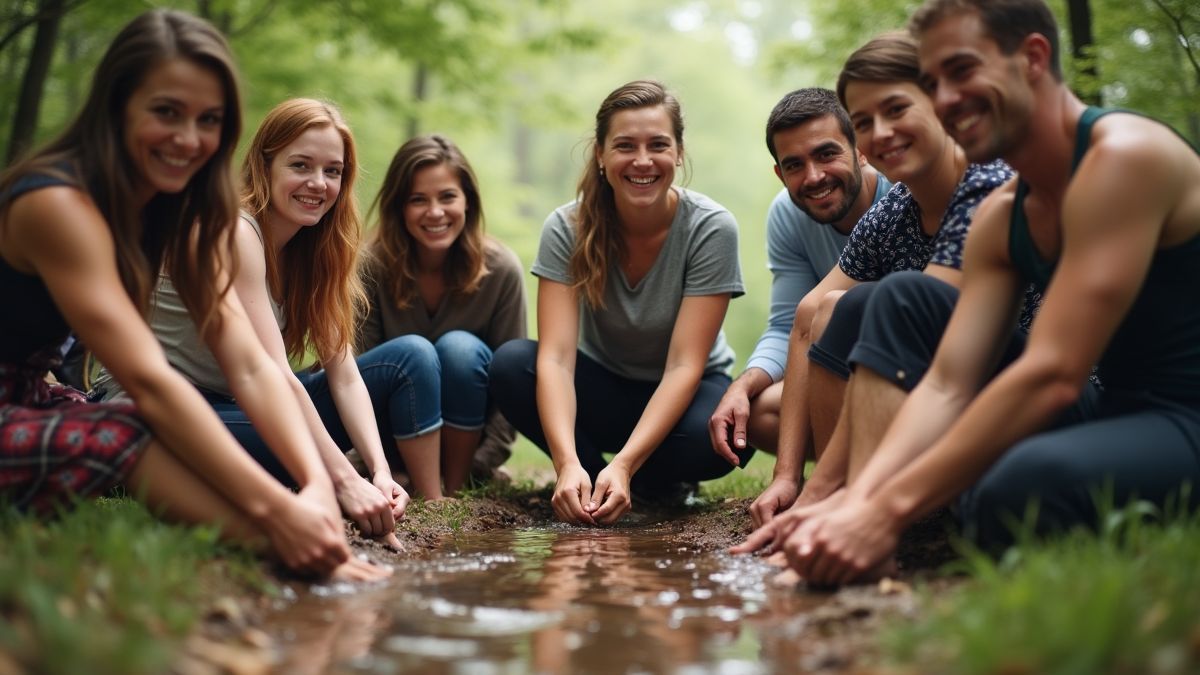 Groep mensen die met een glimlach hun schoenen uittrekken