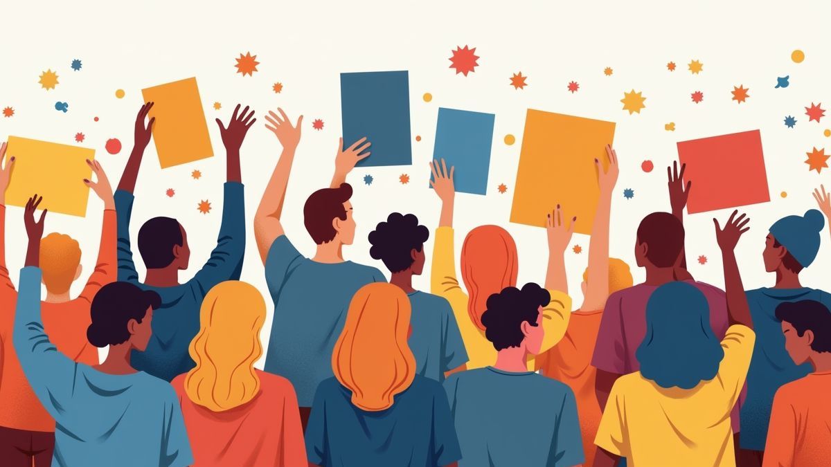 Groep mensen neemt deel aan een evenement voor geestelijke gezondheidsbewustzijn