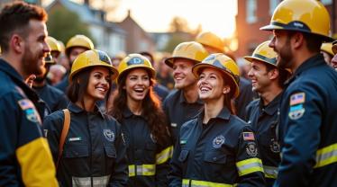 Noodhulpdiensten die hun werk met de gemeenschap delen