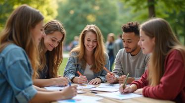 Groep tieners in creatieve activiteiten