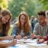 Groep tieners in creatieve activiteiten