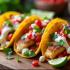 Heerlijke vis taco's met kleurrijke toppings