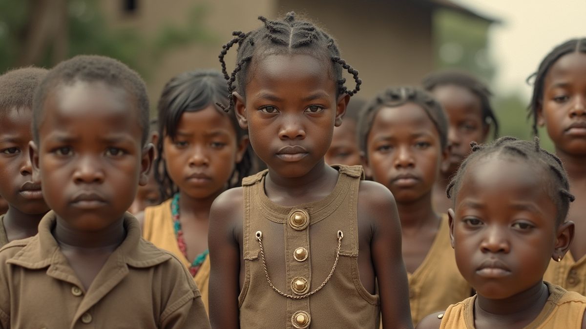 Historisch beeld van een school met inheemse kinderen