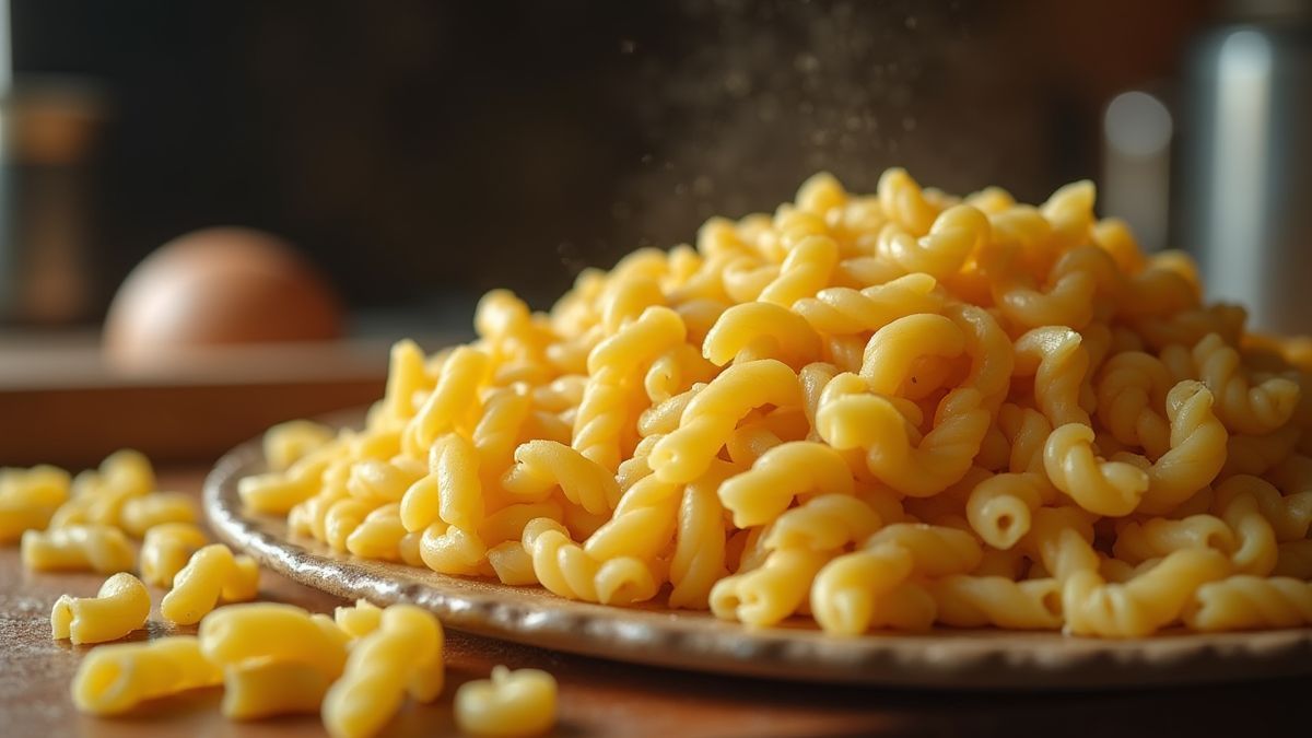 Historisch beeld van macaroni in een Italiaanse keuken