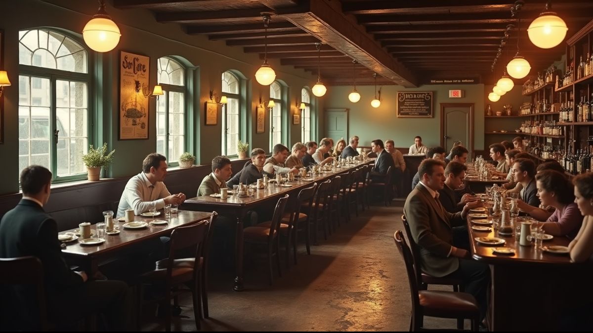 Historisch café in Ierland in de jaren 40.