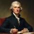 Historisch portret van Thomas Jefferson met boek en pen.