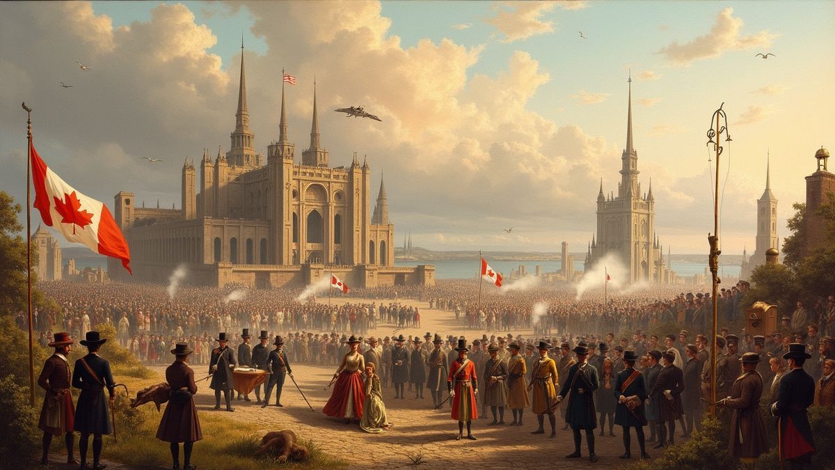 Historische afbeelding van de Canadese Confederatie in 1867.