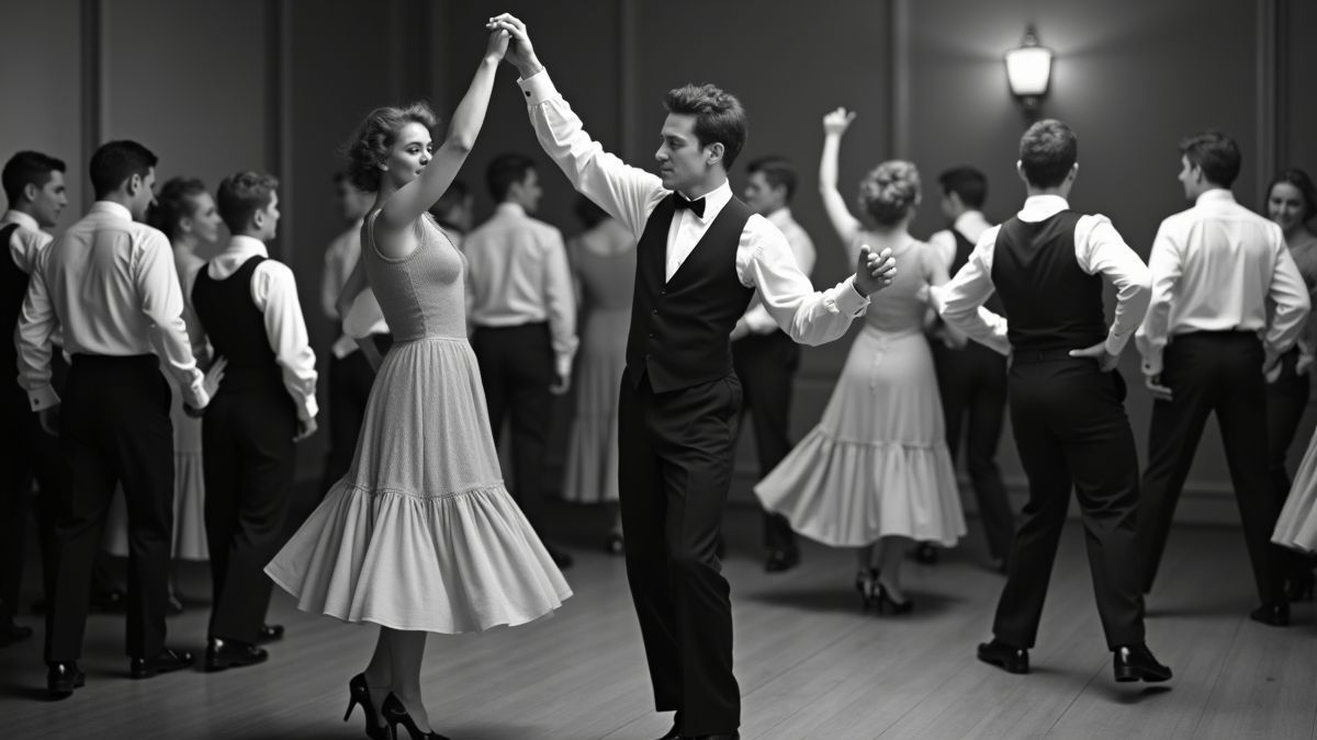 Historische afbeelding van Lindy Hop dansers