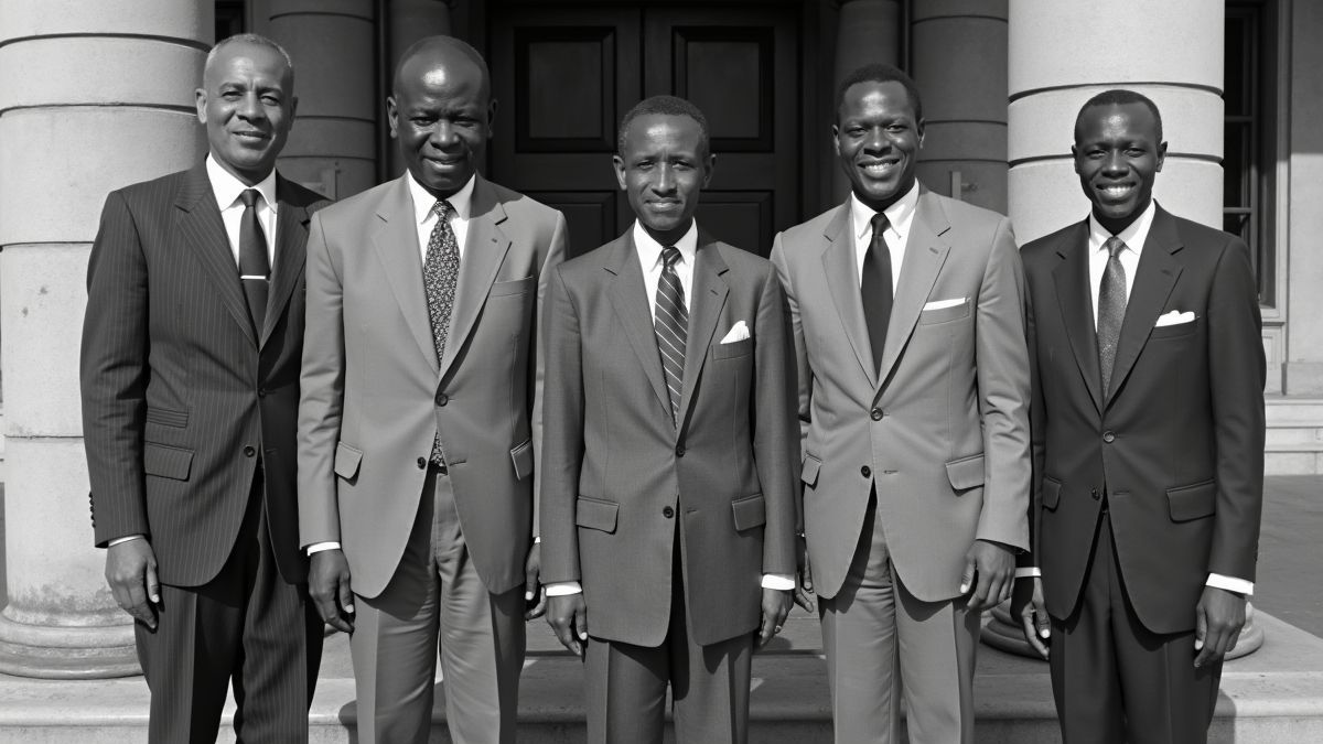 Historische afbeelding van oprichters van de Afrikaanse Eenheid