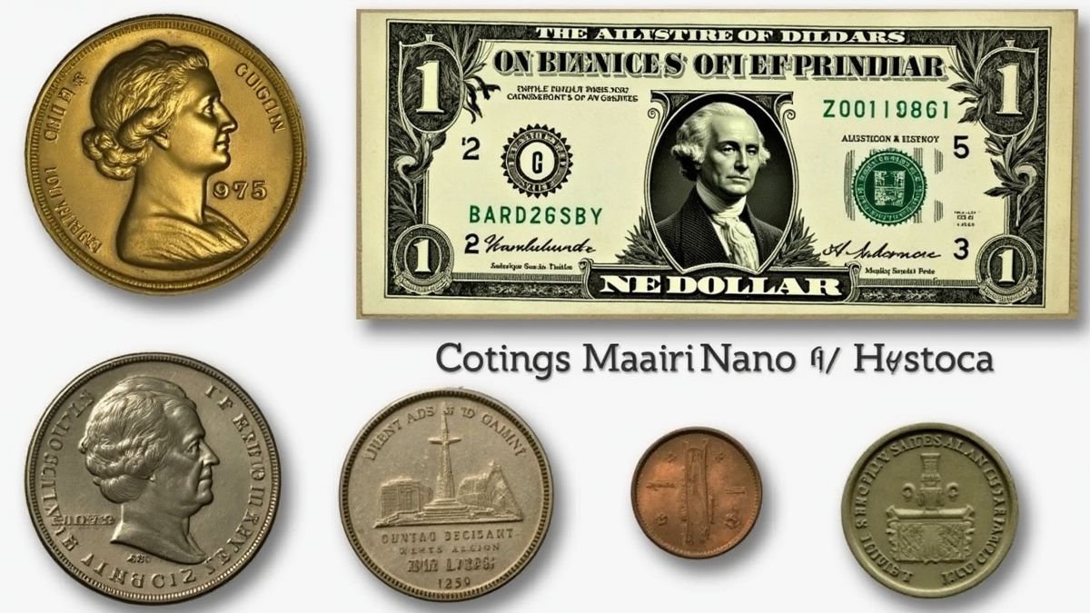 Historische dollar munten en biljetten