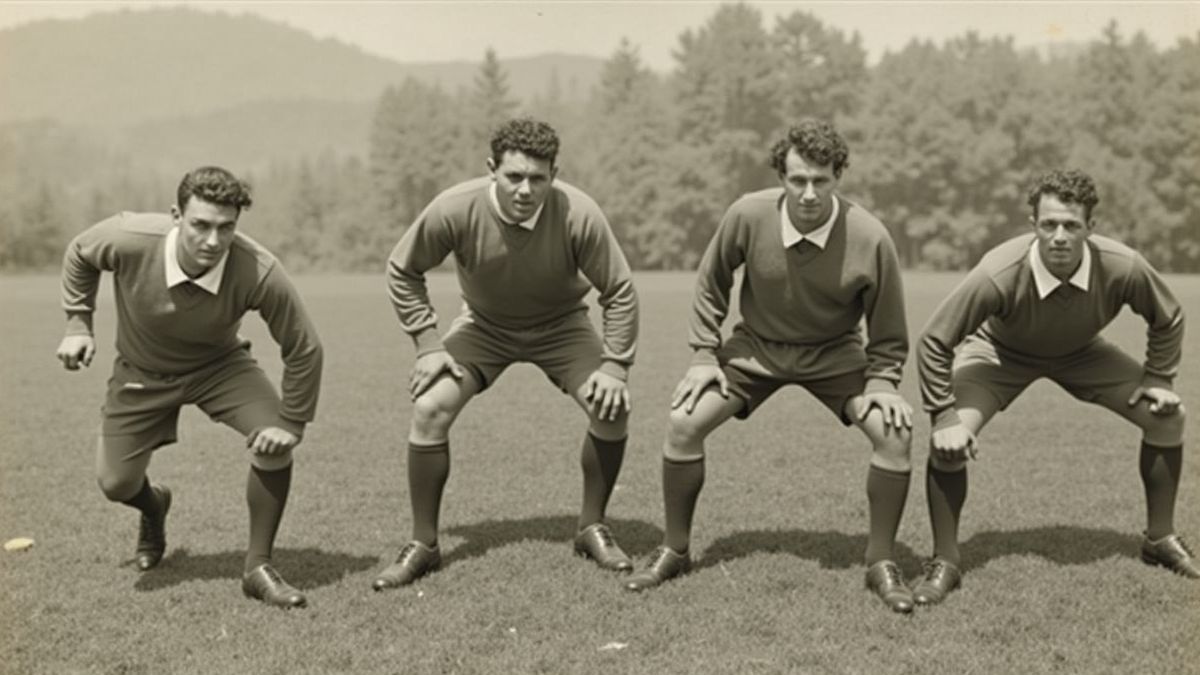 Historische foto's van internationale sportwedstrijden.