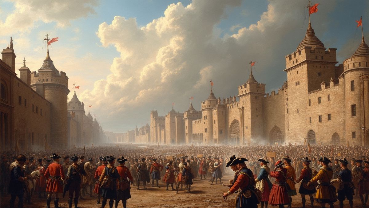 Historische illustratie van de bestorming van de Bastille