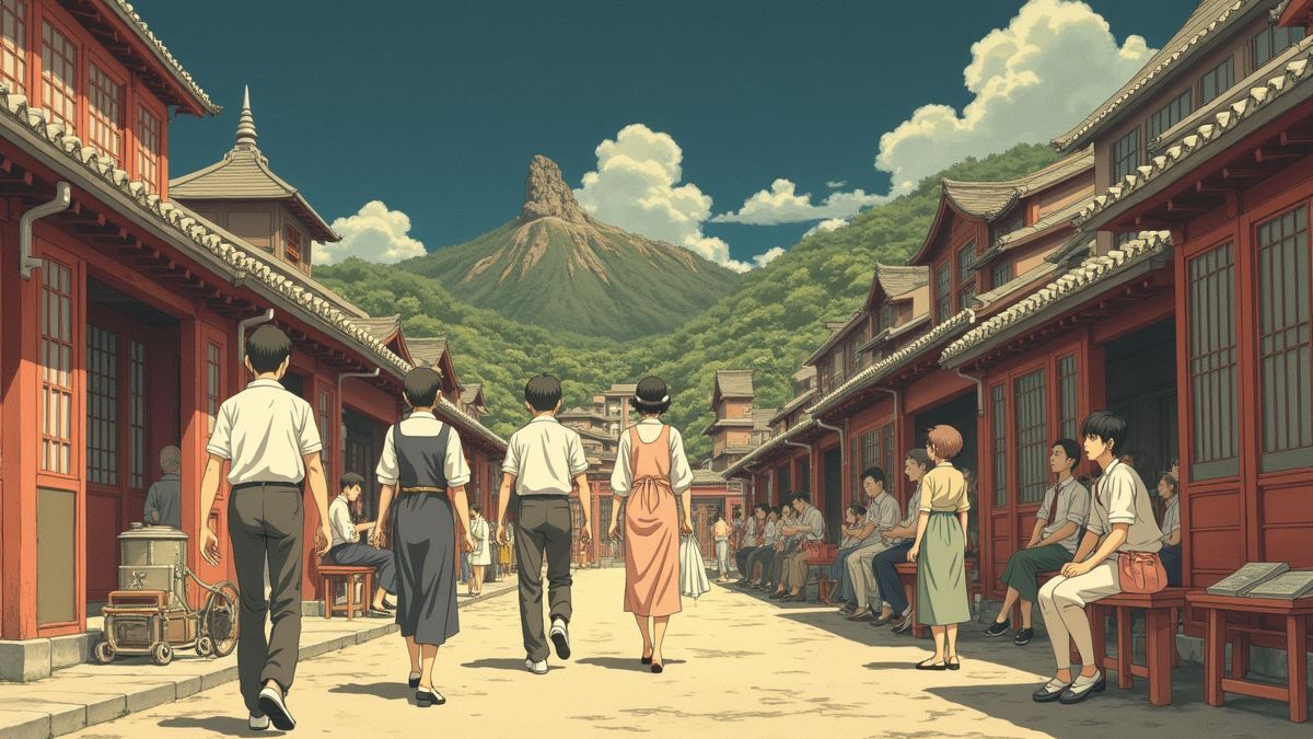 Historische illustratie van vroege anime productie