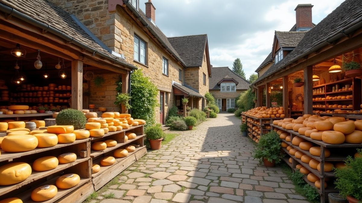 Historische kaasmarkt in een klein dorp