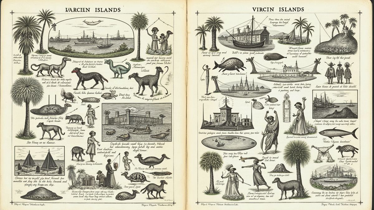 Historische representatie van de Maagdeneilanden.