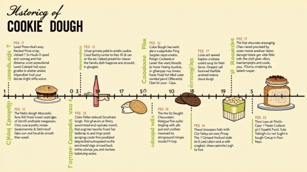 Historische tijdlijn van cookies en cookie dough.