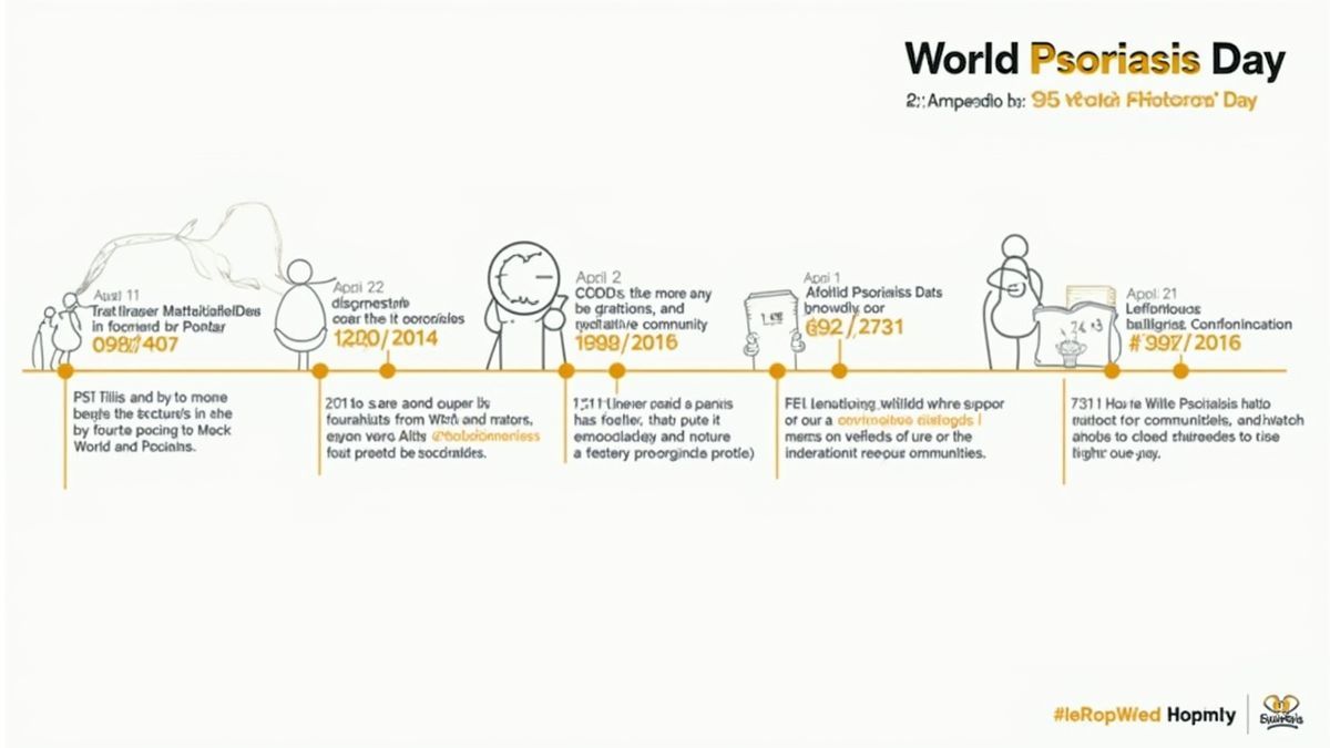 Historische tijdlijn van Wereld Psoriasis Dag