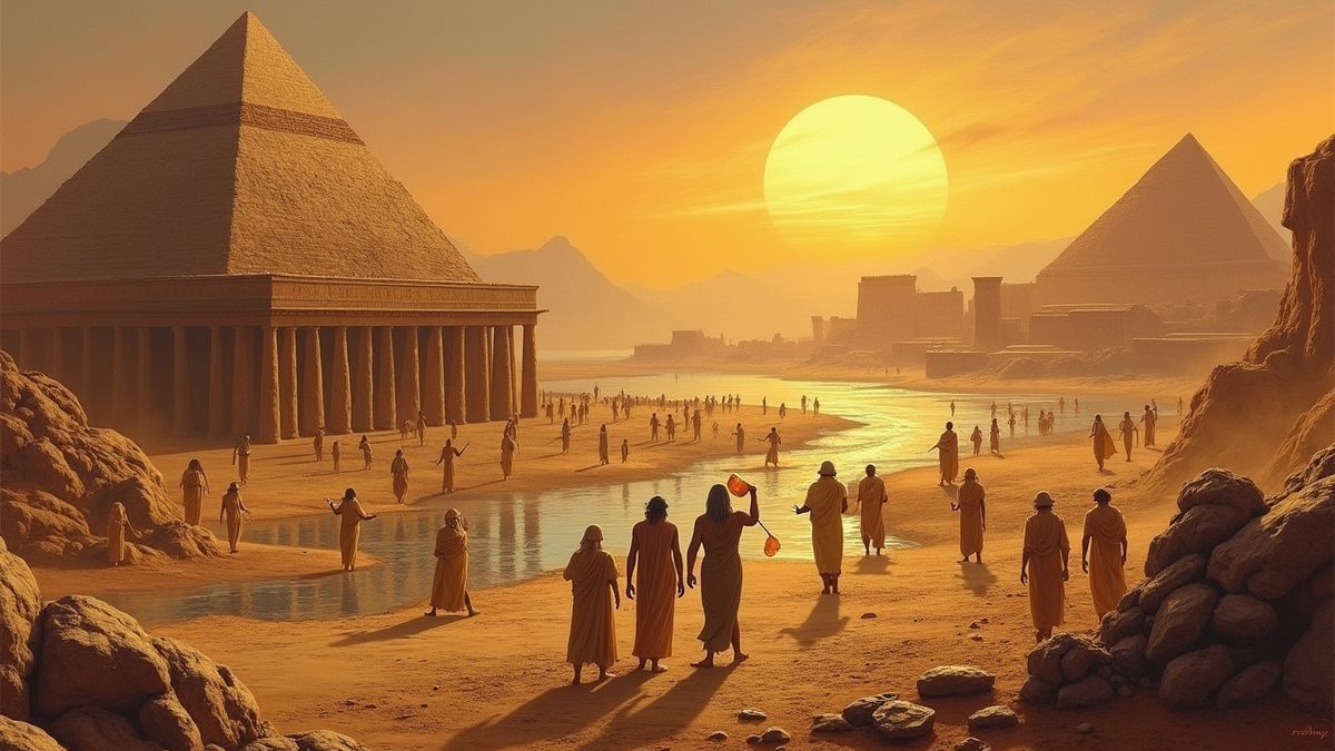 Historische weergave van het oude Mesopotamië met olie.