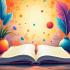 Illustratie van boeken en schrijfinstrumenten met creatieve elementen
