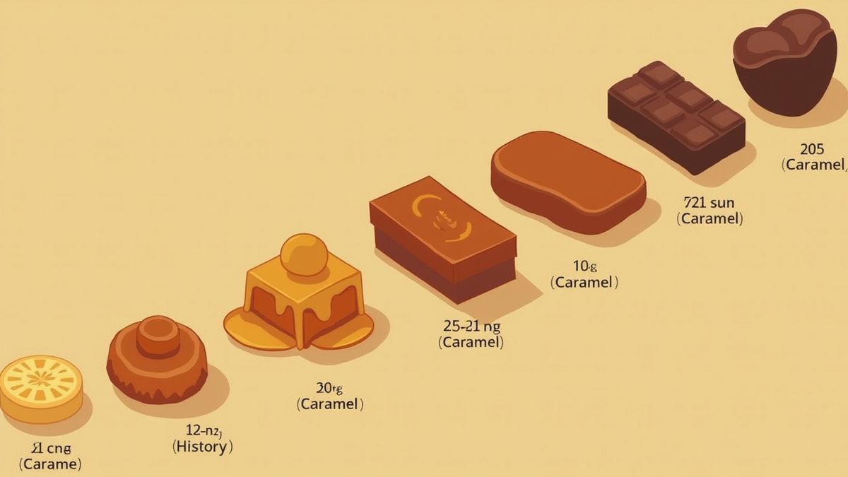 Illustratie van de geschiedenis van caramel
