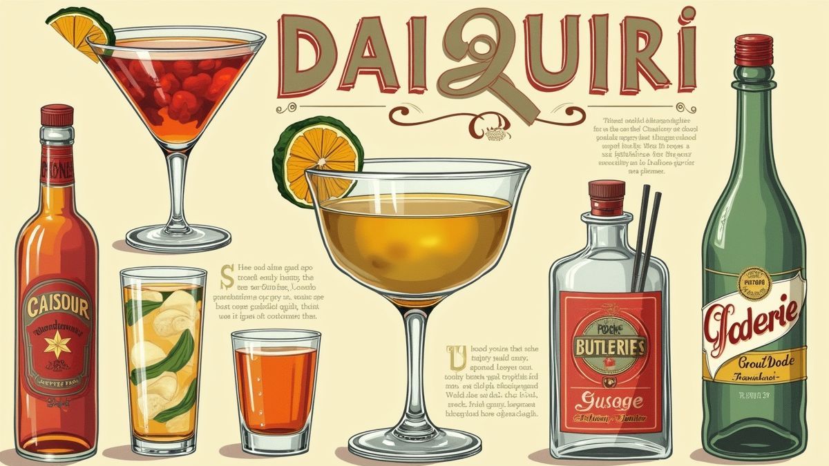 Illustratie van de geschiedenis van de daiquiri.