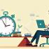 Illustratie van een workaholic die werk en privéleven in balans houdt