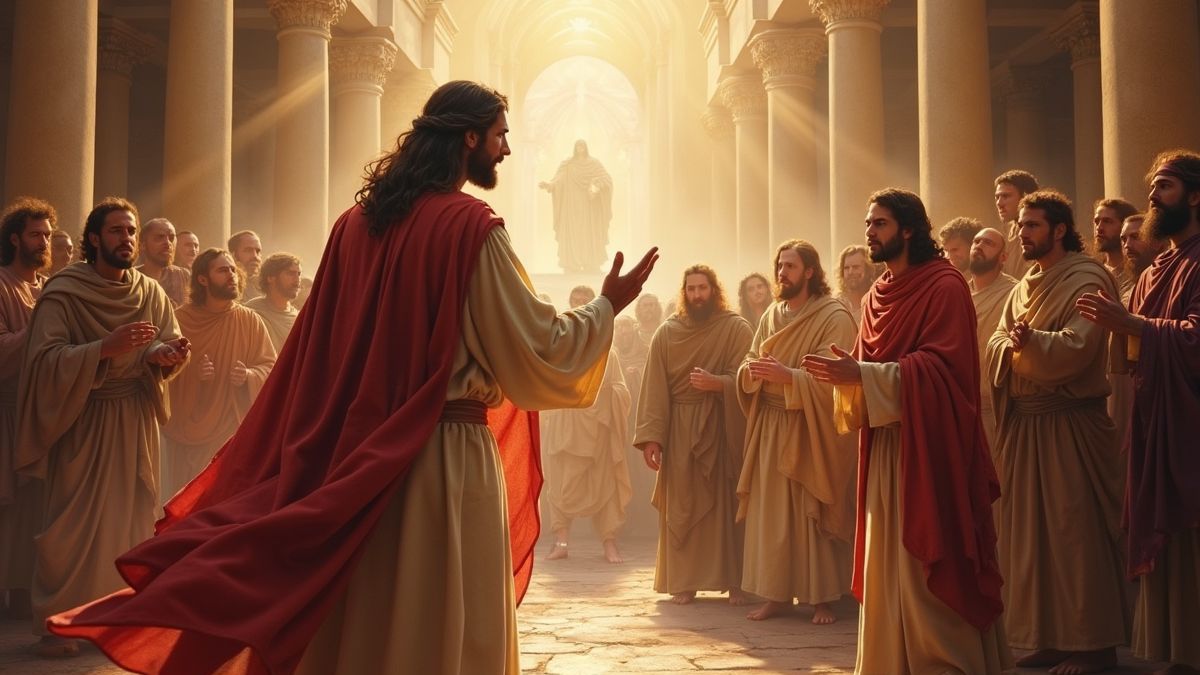 Illustratie van Jezus die de tempel reinigt