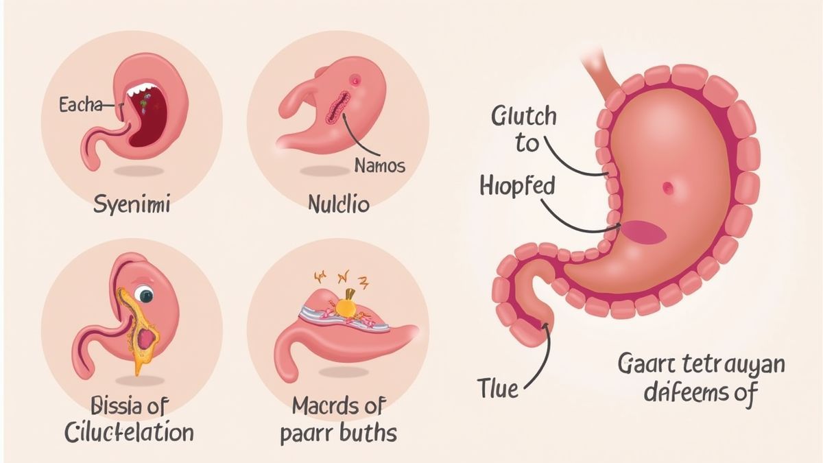 Illustratie van symptomen en typen van Gaucher ziekte