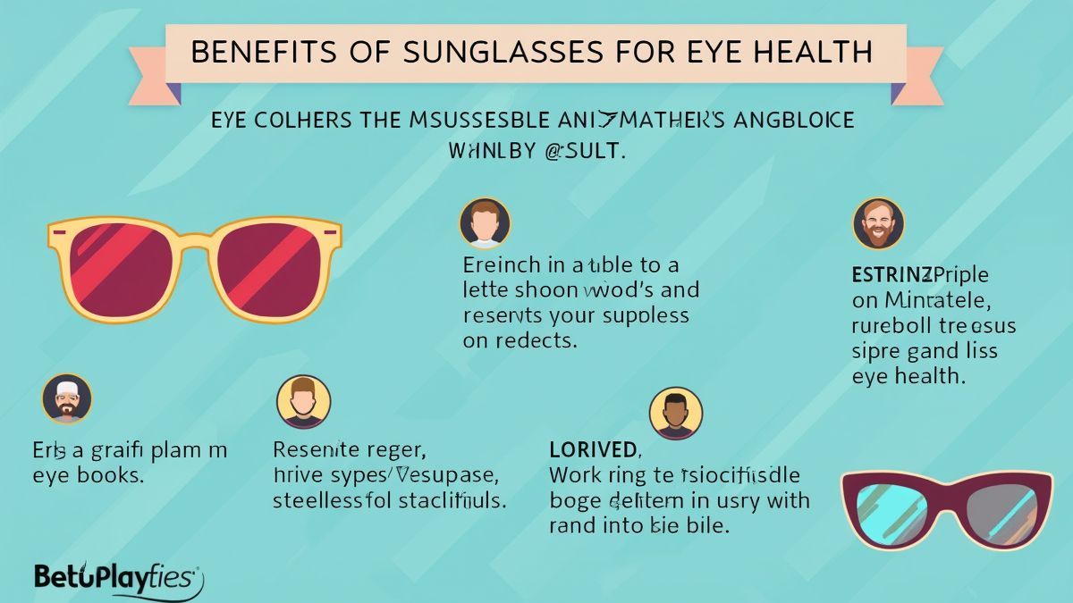 Infographic die de voordelen van zonnebrillen voor de gezondheid van de ogen toont.