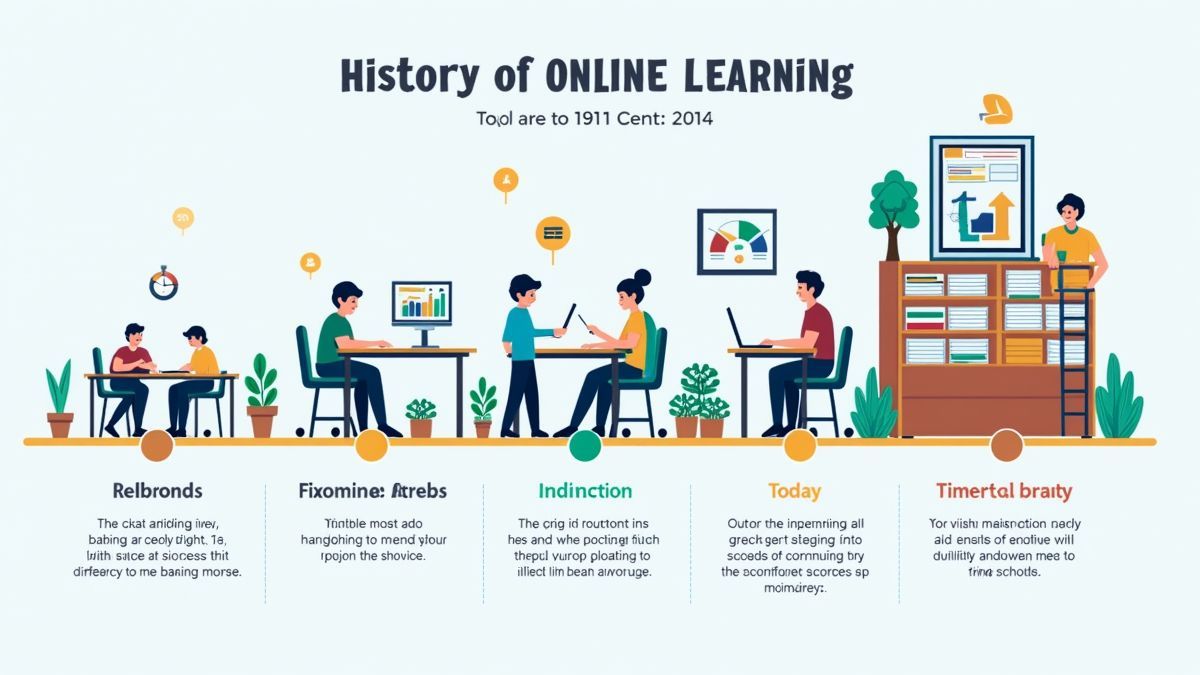 Infographic geschiedenis van online leren