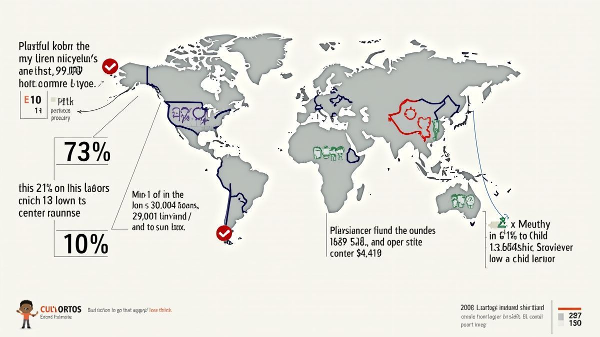 Infographic over kinderarbeid statistieken.