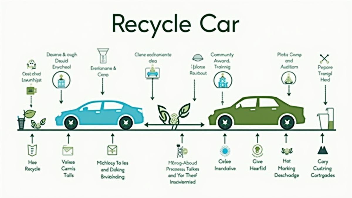 Infographic van het recyclingproces van een auto.
