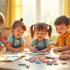 Kinderen die samen spelen in een kleuterklas