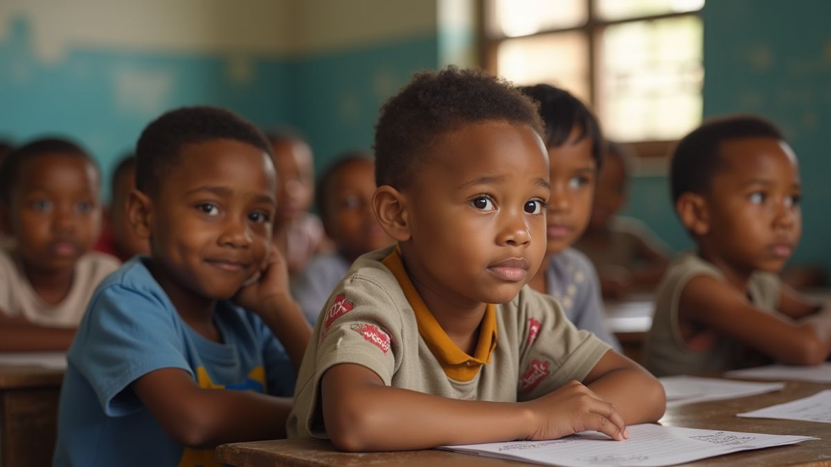 Kinderen in een klaslokaal vol hoop