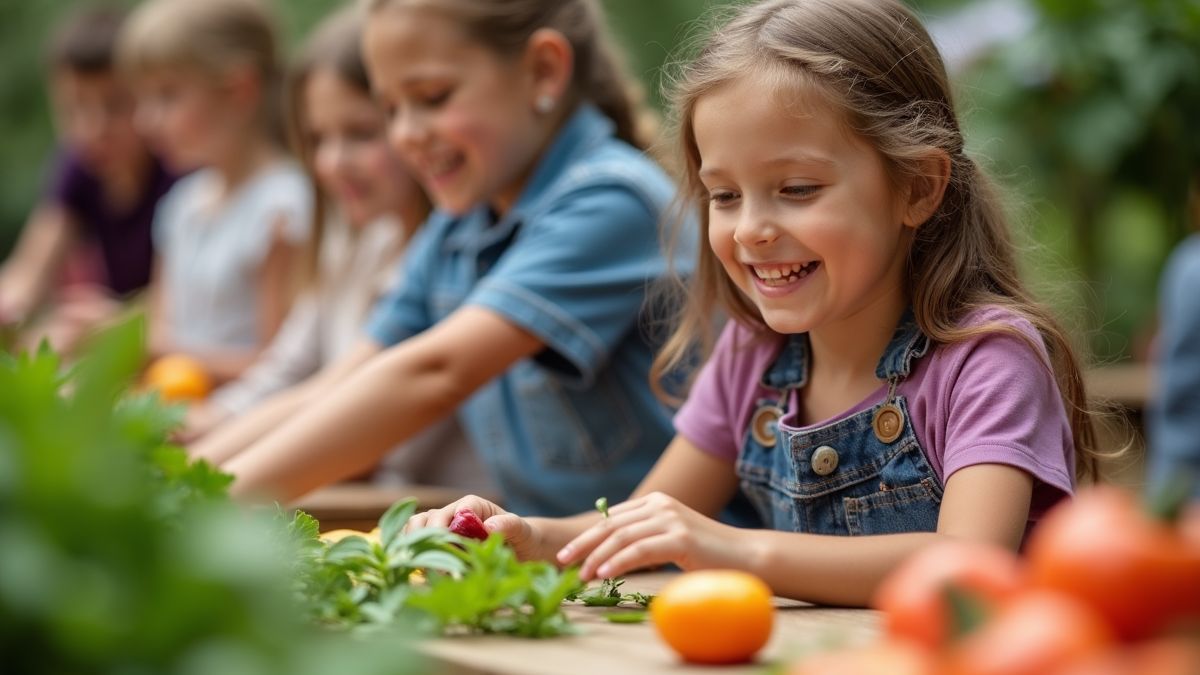 Kinderen leren over duurzaam voedsel