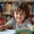 Kinderen lezen boeken in een bibliotheek