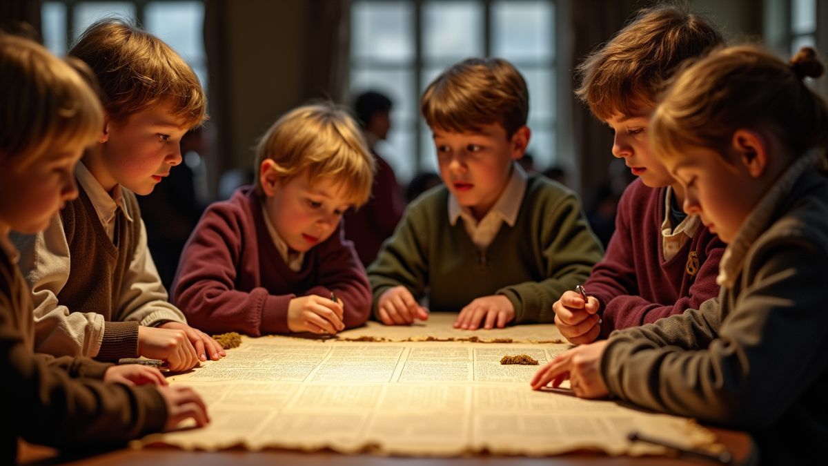 Kinderen recreëren oude documenten