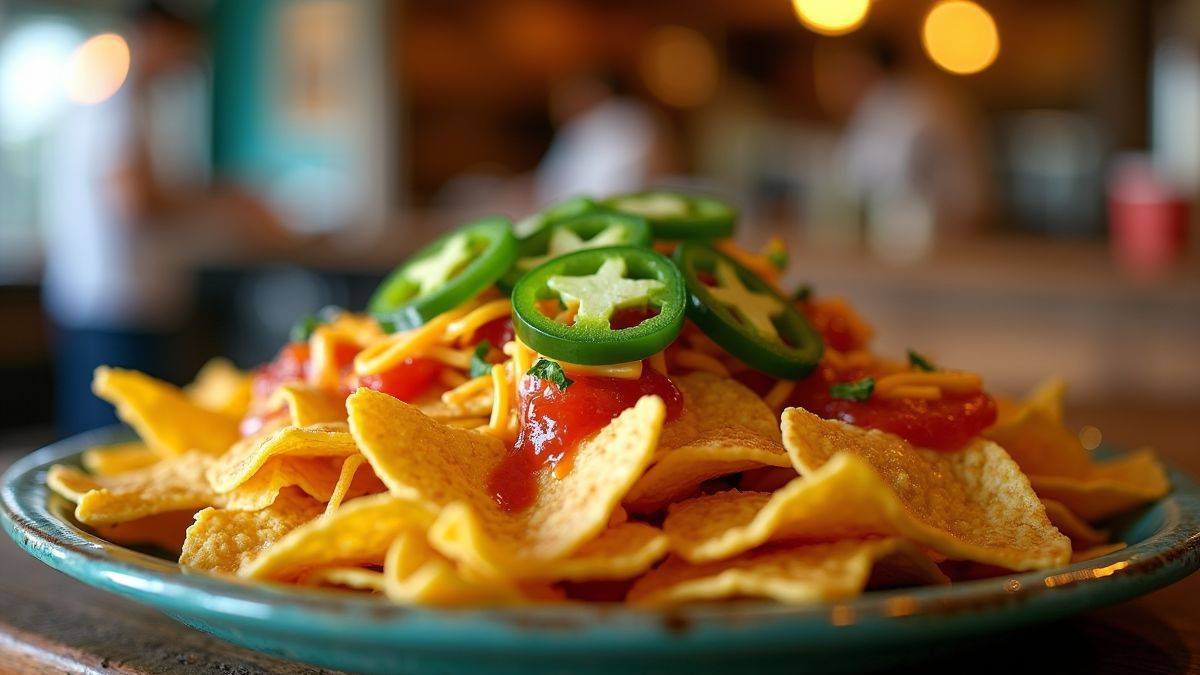 Klassieke nacho's met kaas en jalapeños