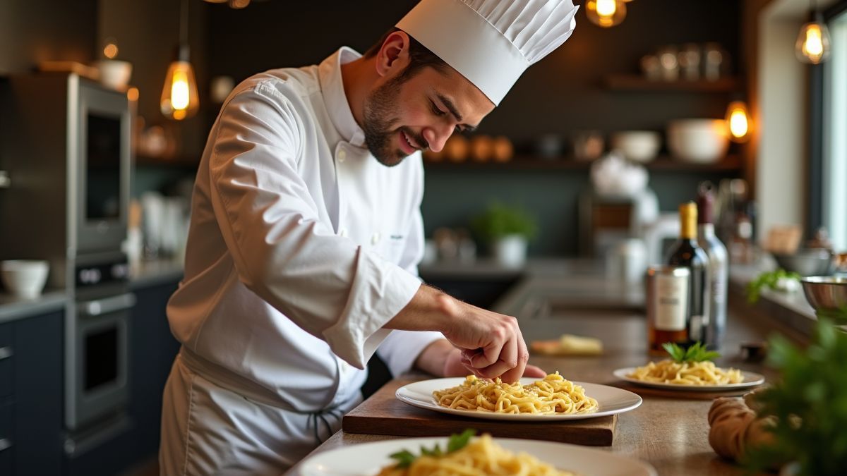 Kok bereidt carbonara