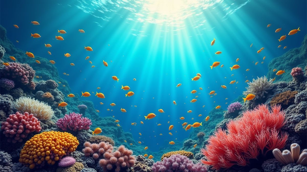 Koraalrif vol kleurrijke vissen