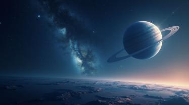 Kosmisch tafereel met sterren en planeten