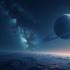Kosmisch tafereel met sterren en planeten