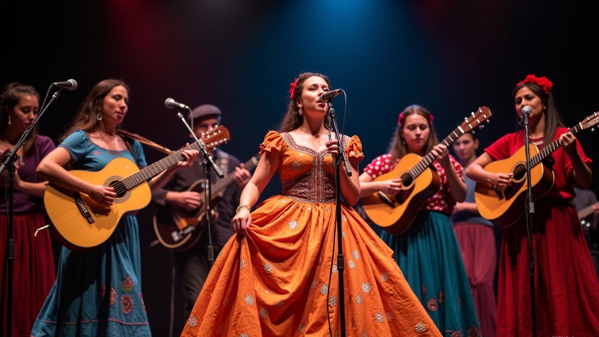 Levendig muziekoptreden door Romani.