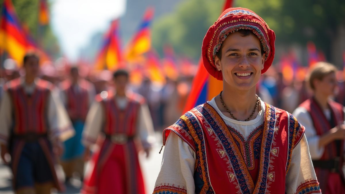 Levendige parade ter gelegenheid van Onafhankelijkheidsdag in Armenië.