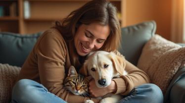Mensen vieren hou van je huisdier dag met hun huisdieren