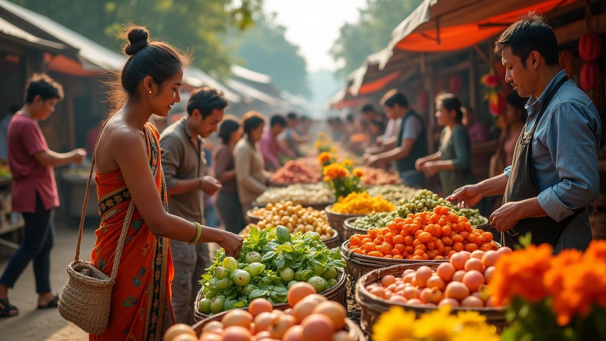Lokale markten met producten ter ere van de vruchtbaarheid.