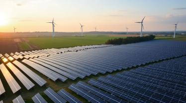 Luchtfoto van Belgisch zonnepark