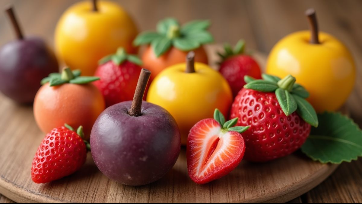Marsepein in de vorm van fruit