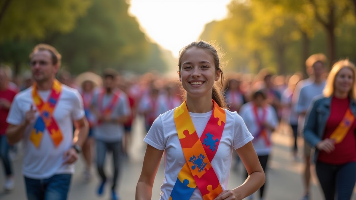 Mensen die deelnemen aan een autismewandeling